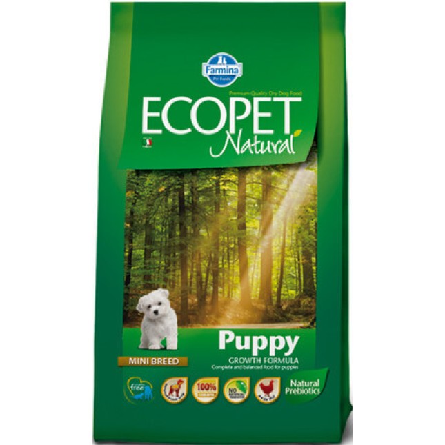 Farmina Ecopet Πλήρης και ισορροπημένη τροφή για κουτάβια και θηλυκούς σκύλους mini με κοτόπουλου