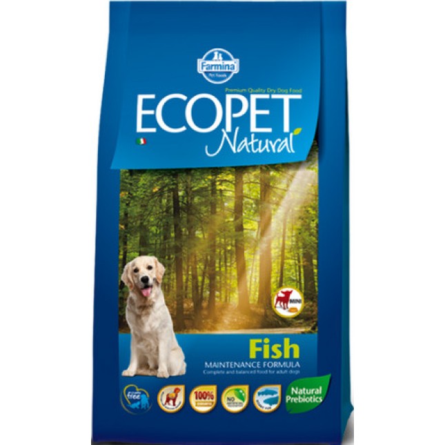 Farmina Ecopet natural πλήρης και ισορροπημένη τροφή για ενήλικους σκύλους mini με ψάρι 12kg