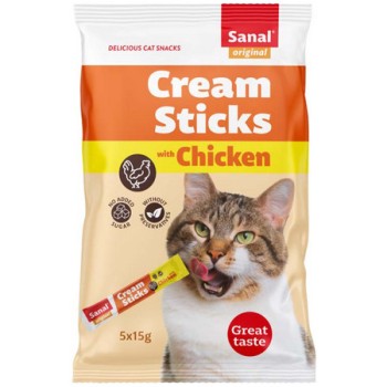 Sanal cat Κρέμα ξυλάκια με κοτόπουλο 75g