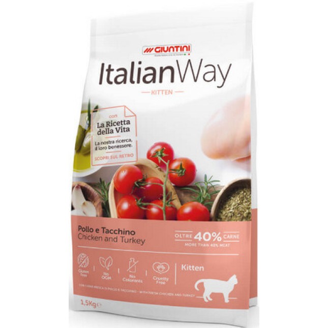 Giuntini Italian way Kitten κοτόπουλο & γαλοπούλα gluten free 400gr