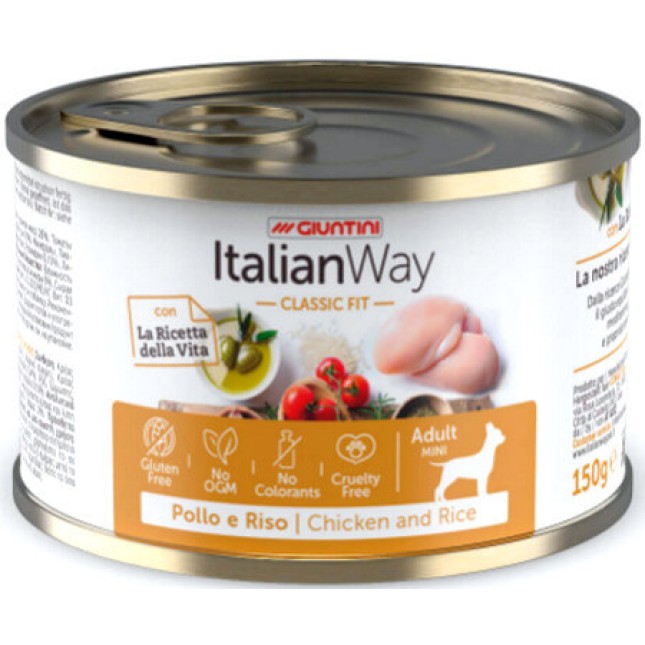 Italian way dog κονσέρβα classic fit κοτόπουλο & ρύζι 150gr