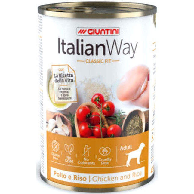 Italian way dog κονσέρβα classic fit κοτόπουλο & ρύζι 400gr