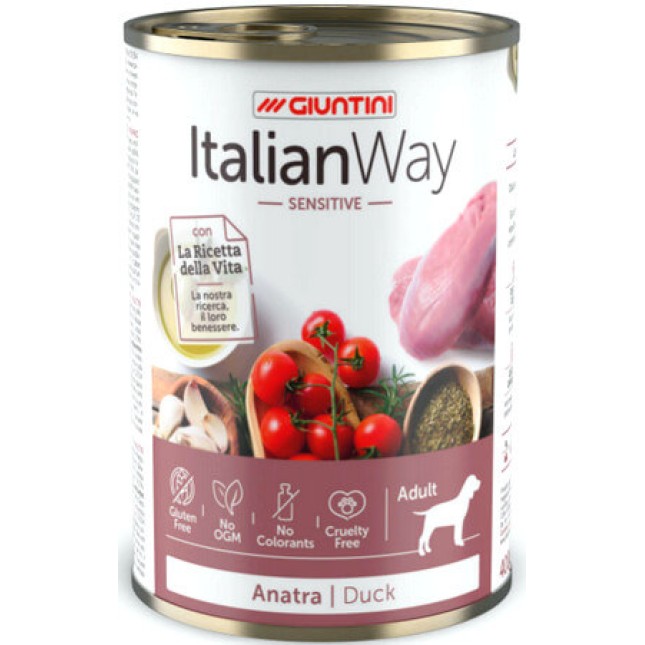 Italian way dog κονσέρβα sensitive πάπια 400gr