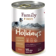 Family First Holidays Line για ενήλικα σκυλιά με μοσχάρι και αρνί 400gr