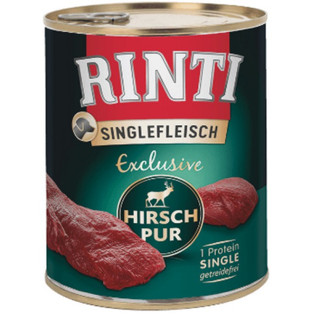 Finnern Rinti Single Fleisch exclusive χωρίς γλουτένη καθαρό ελάφι 800gr