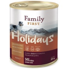 Family First Holidays Line για ενήλικα σκυλιά με μοσχάρι και αρνί 800gr