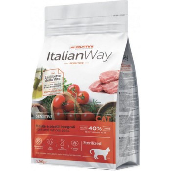 Giuntini Italian way cat χοιρινό & αρακά sterilized-sensitive 1,5 kg