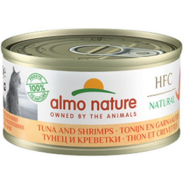 Almo Nature HFC Natural -πλήρη τροφή γάτας με τόνο & γαρίδες 70g