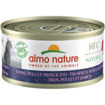 Almo Nature HFC Natural -πλήρη τροφή γάτας CUISINE με Τόνο, Κοτόπουλο & ζαμπόν 70g