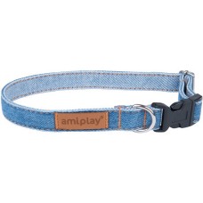 Amiplay-Οικολογικό Περιλαίμιο DENIM μπλε Small  20-35 x 1cm