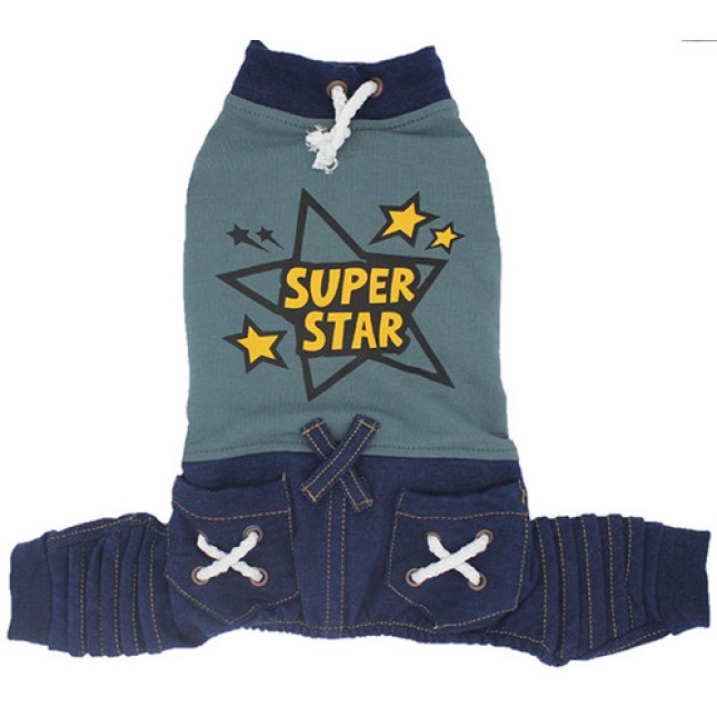 Glee Jumpsuit Denim Pan Μπλε small 24cm