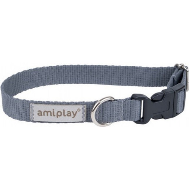 Amiplay-περιλαίμιο σκύλου SAMBA γκρι XSmall 18-30 x 1cm