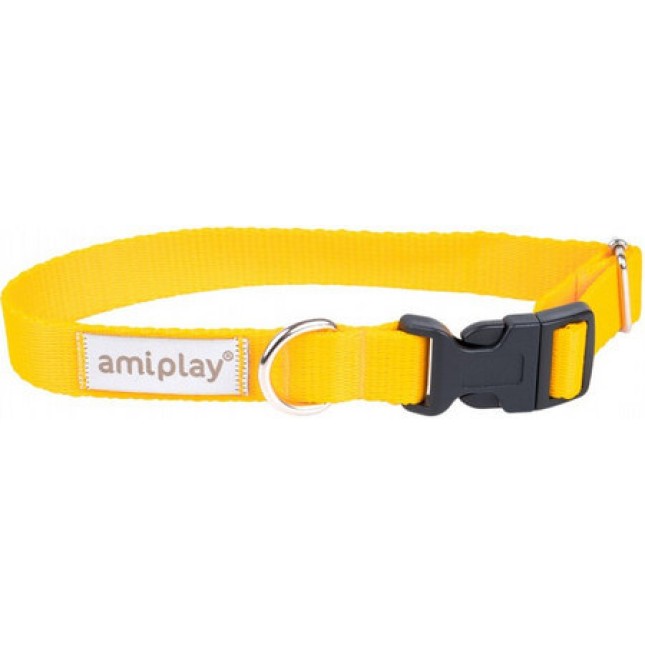 Amiplay-περιλαίμιο σκύλου SAMBA κίτρινο XSmall 18-30 x 1cm