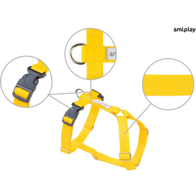 Amiplay-επιστήθιο Guard SAMBA Κίτρινο πλήρως ρυθμιζόμενο τόσο στο λαιμό όσο και στο στέρνο