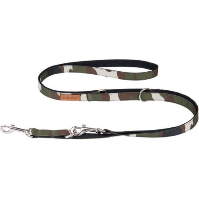 Amiplay-Λουρί/οδηγός σκύλου 6 in 1 ADVENTURE Camo Medium 100-200 x 1,5cm