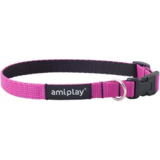 Amiplay-περιλαίμιο σκύλου TWIST ροζ  Small 20-35 x 1cm