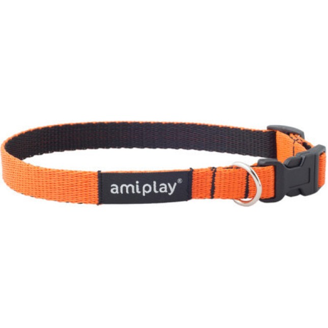 Amiplay-περιλαίμιο σκύλου TWIST πορτοκαλί  Small 20-35 x 1cm