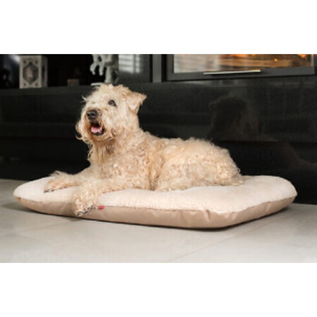 Amiplay-Τετράγωνο μαξιλάρι για σκύλους ASPEN  από ανθεκτικό πολυεστερικό ύφασμα καφέ