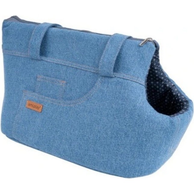 Amiplay-τσάντα μεταφοράς DENIM μπλε Small 35 x 21 x 24 cm