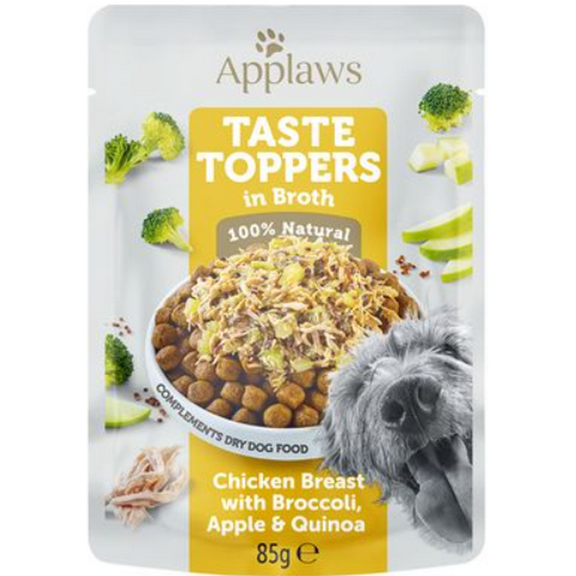 Applaws φακελάκι dog broth  κοτόπουλο, μπρόκολο & κινόα 12 x 85gr