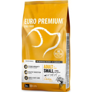 EuroPremium για μικρό ενήλικα σκύλο με κοτόπουλο & ρύζι 3kg