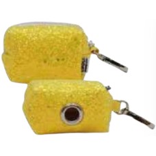 Croci Μίνι τσαντάκι shiny yellow, με γάντζο για να μπορεί να κρεμαστεί στη ζώνη ή στο λουρί 6x4 cm