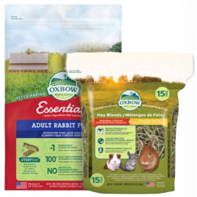 Oxbow Τροφή Essential Adult Rabbit 2,28kg + Χόρτο Hay Blends 425gr