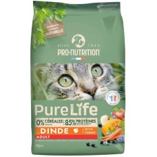 Pro-nutrition flatazor pure life πλήρης τροφή για ενήλικες γάτες με γαλοπούλα 2kg