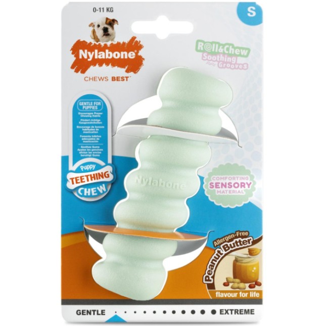 Nylabone ραβδί μασήματος για κουτάβια από 0kg έως 11kg με με φυστικοβούτυρο 10,2cm