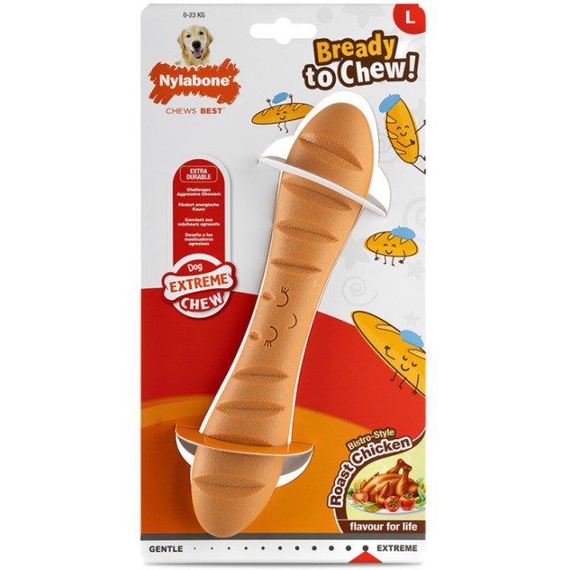 Nylabone Ψωμί για μάσημα με γεύση ψητού κοτόπουλου  για μεγαλόσωμους σκύλους έως 23 κιλά