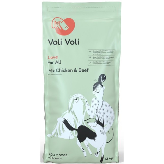 Voli Voli Love Tροφή Σκύλου με Μοσχάρι και Κοτόπουλο 13kg