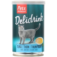 Pets Unlimited Delidrink σούπα ειδικά για γάτες γεμάτη τρυφερά κομμάτια τόνου 135ml