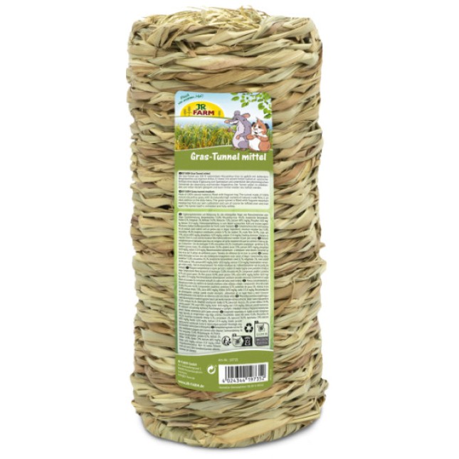 JR farm grass tunnel σπιτάκι & συμπληρωματική τροφή με άχυρο medium 14x31cm 450gr