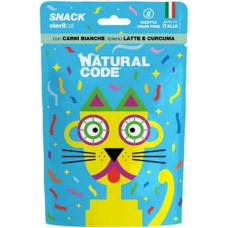 Natural Code Λιχουδιές για ενήλικες στειρωμένες γάτες σε φακελάκι με Λευκό κρέας και Κουρκουμά 60gr