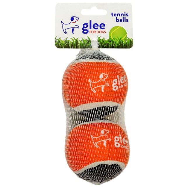 Glee Παιχνίδι Σκύλου Tennis Balls Πορτοκαλί - Μαύρο 7,5cm 2τμχ