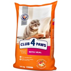 Kormotech Club 4 Paws τροφή για ενήλικες γάτες με μοσχάρι 14kg