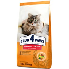 Kormotech Club 4 Paws τροφή κατά των τριχόμπαλων για γάτες με κοτόπουλο 14kg