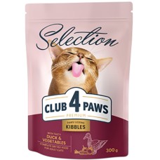 Kormotech Club 4 Paws ξηρή τροφή για ενήλικες γάτες με πάπια και λαχανικά 300gr